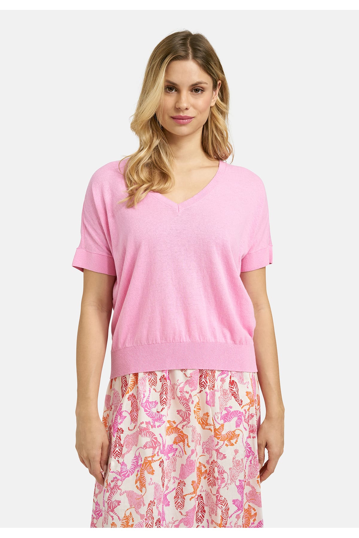 Pullover v-neck sleeveless orchid Pullover Milano 