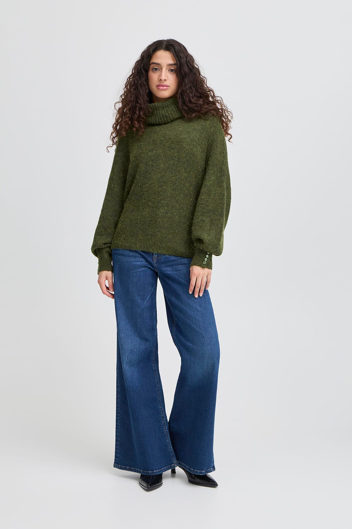 Rollkragenpullover IHKAMARA RN2 Rifle Green Rollkragenpullover ICHI 