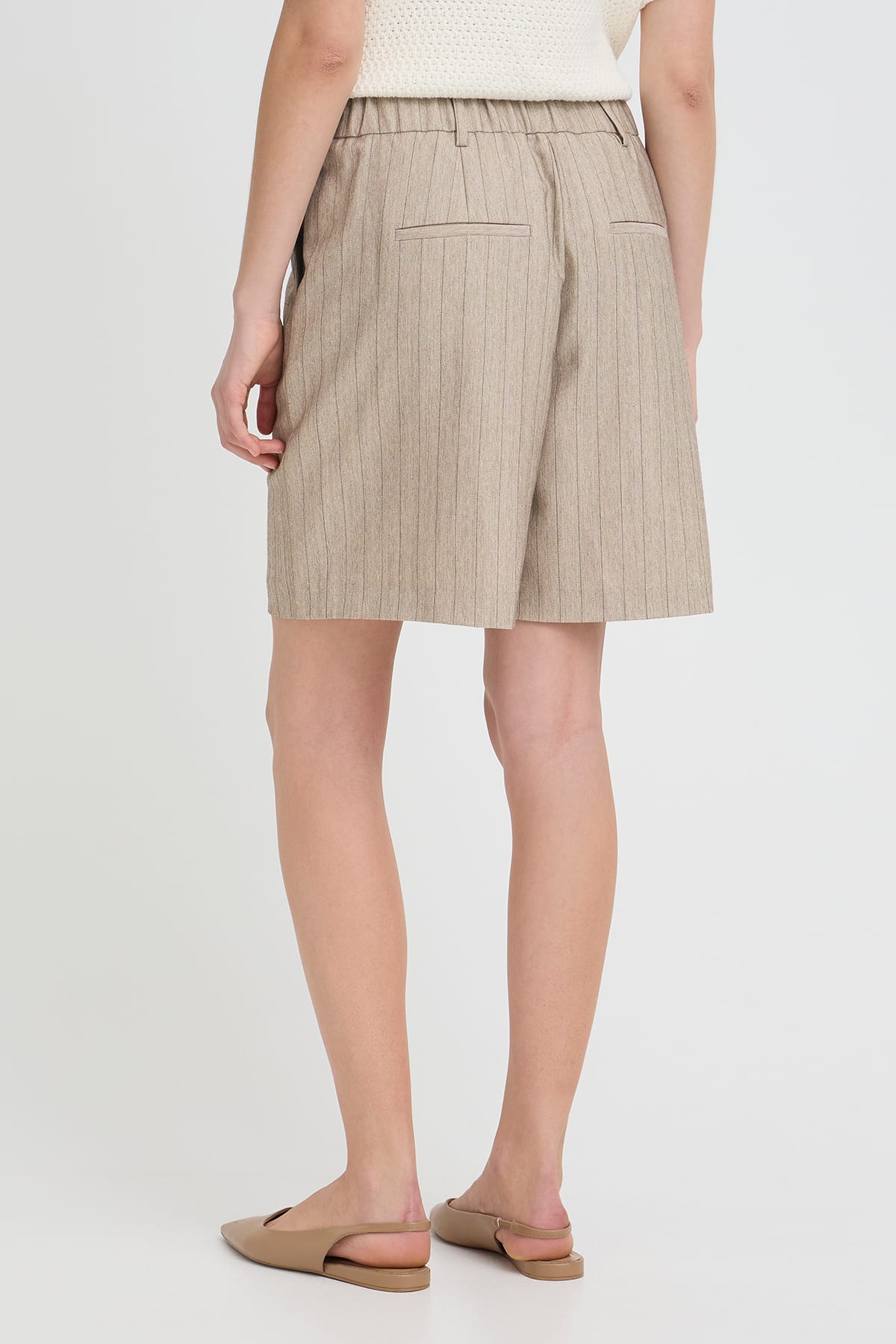 Shorts FRALEX SHO 1 GRAY MORN MELANGE PINSTRIPE Shorts Fransa 