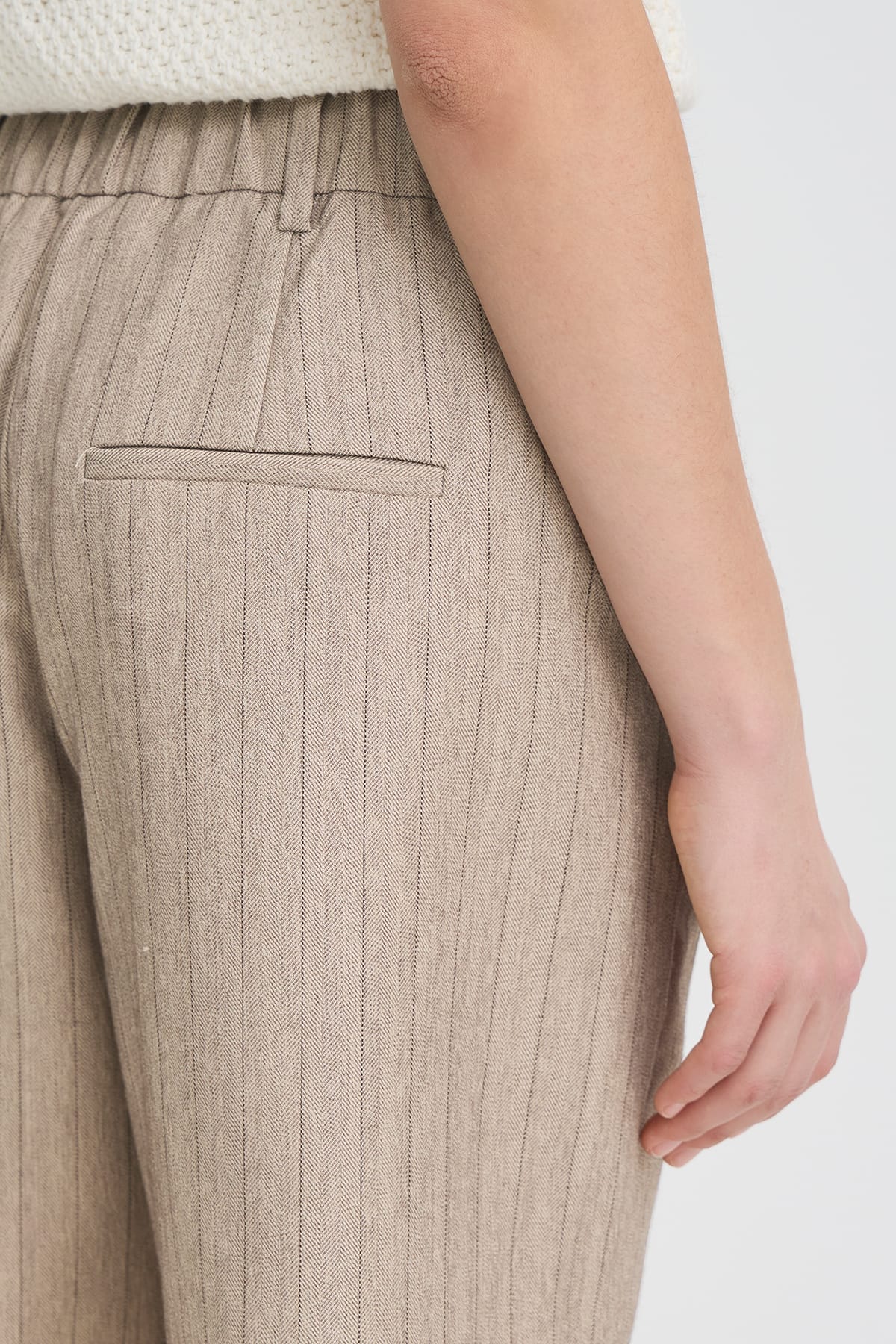 Shorts FRALEX SHO 1 GRAY MORN MELANGE PINSTRIPE Shorts Fransa 