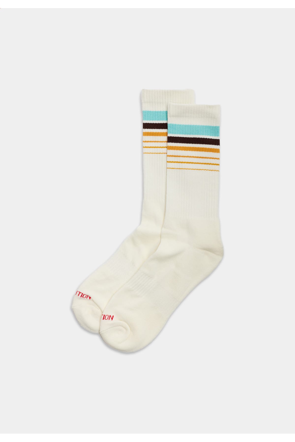 Socken Jaquard Crew Türkis/Gelbe Streifen Socken RVLT Revolution 