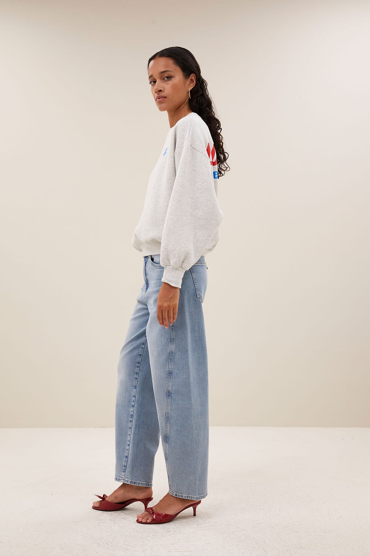 Sweatshirt bibi melange lucky everyday light grey melee Sweatshirt By Bar 