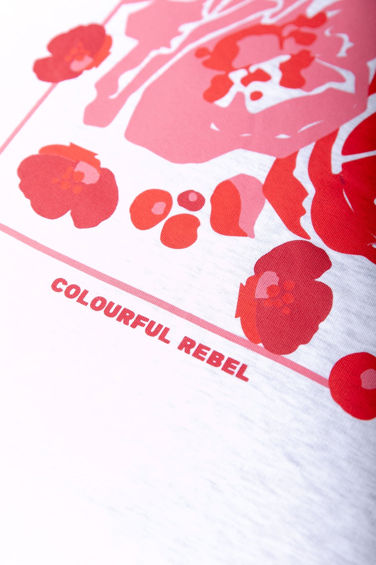 Sweatshirt Flower Square Dropped Shoulder Sweat Light grey melange Sweatshirt Colourful Rebel 
