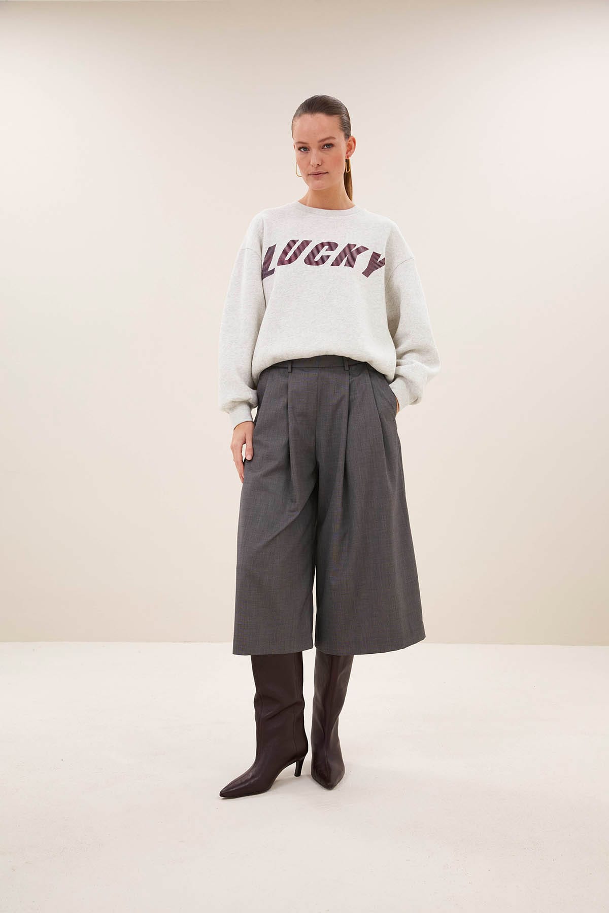 Sweatshirt lili speed light grey melee Sweatshirt By Bar 