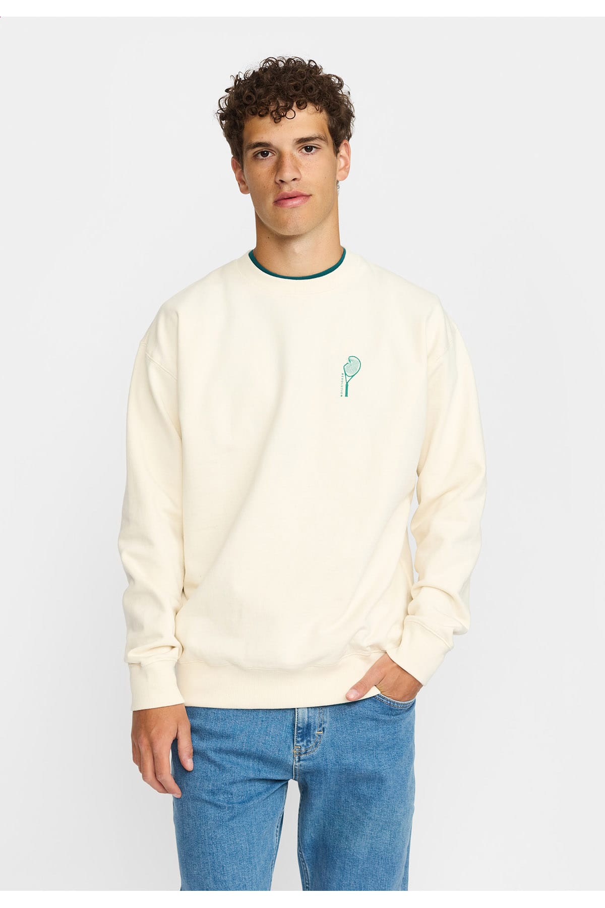 Sweatshirt Printed Crewneck Offwhite Sweatshirt RVLT Revolution 