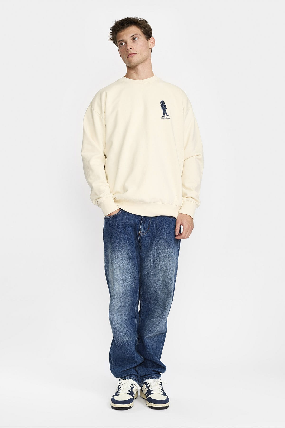Sweatshirt Printed Crewneck Offwhite Sweatshirt RVLT Revolution 