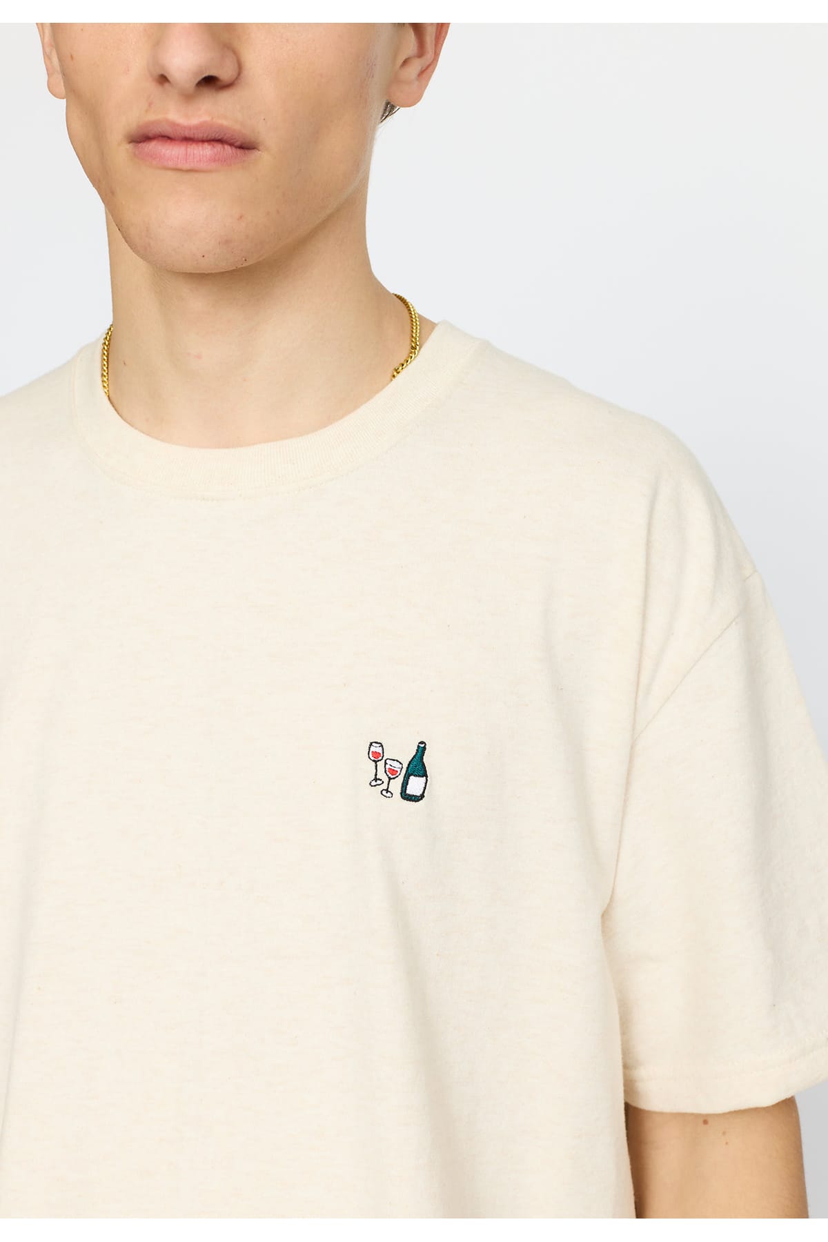 T-Shirt Application T-Shirt Offwhite-melange T-Shirt RVLT Revolution 