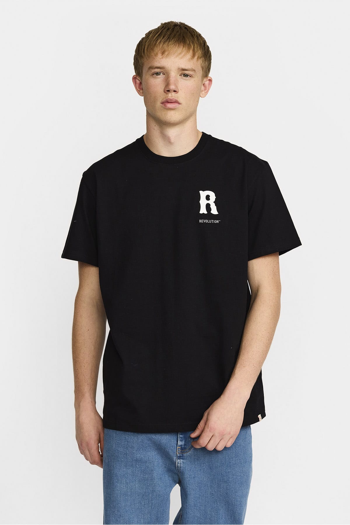 T-Shirt Printed Black T-Shirt RVLT Revolution 