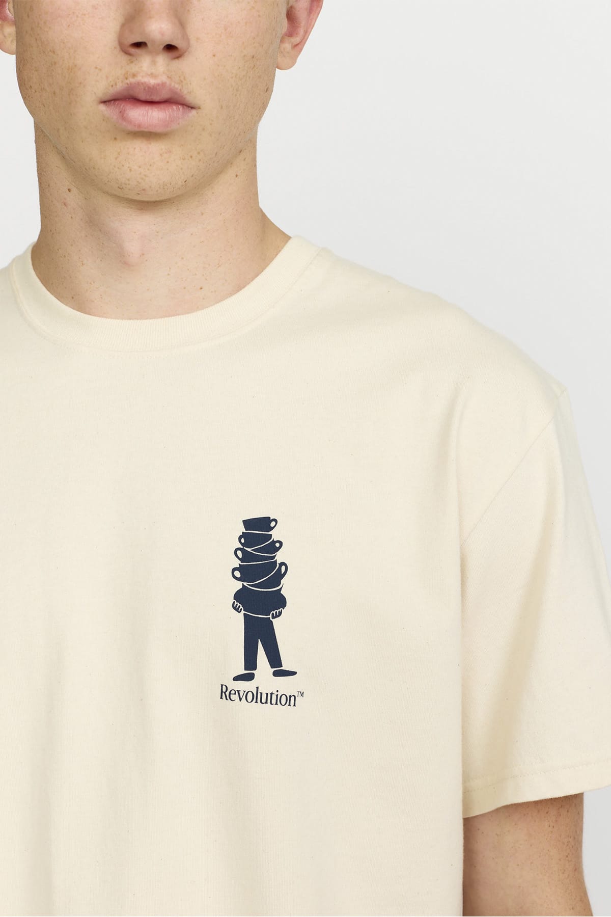 T-Shirt Printed Offwhite T-Shirt RVLT Revolution 