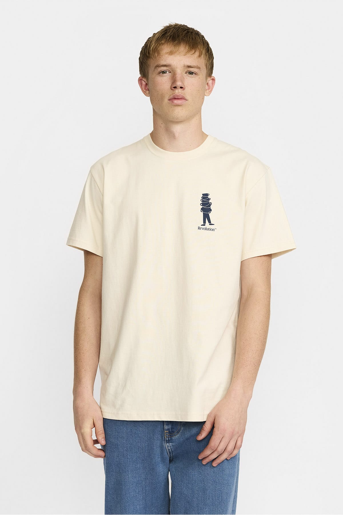 T-Shirt Printed Offwhite T-Shirt RVLT Revolution 
