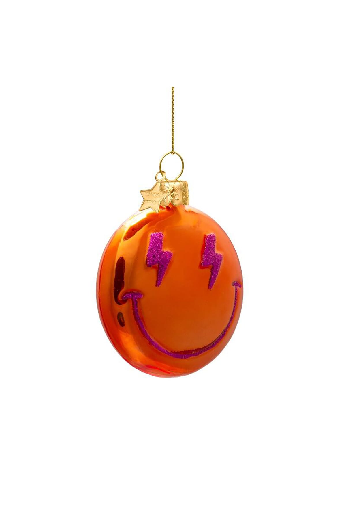 Weihnachtsbaumschmuck Ornament glass orange smiley Weihnachtsbaumschmuck Vondels 