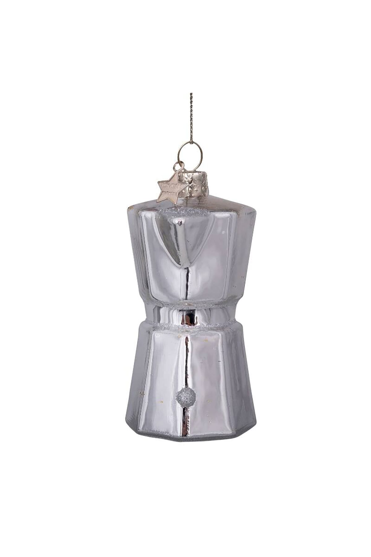 Weihnachtsbaumschmuck Ornament glass silver opal old coffee maker Weihnachtsbaumschmuck Vondels 