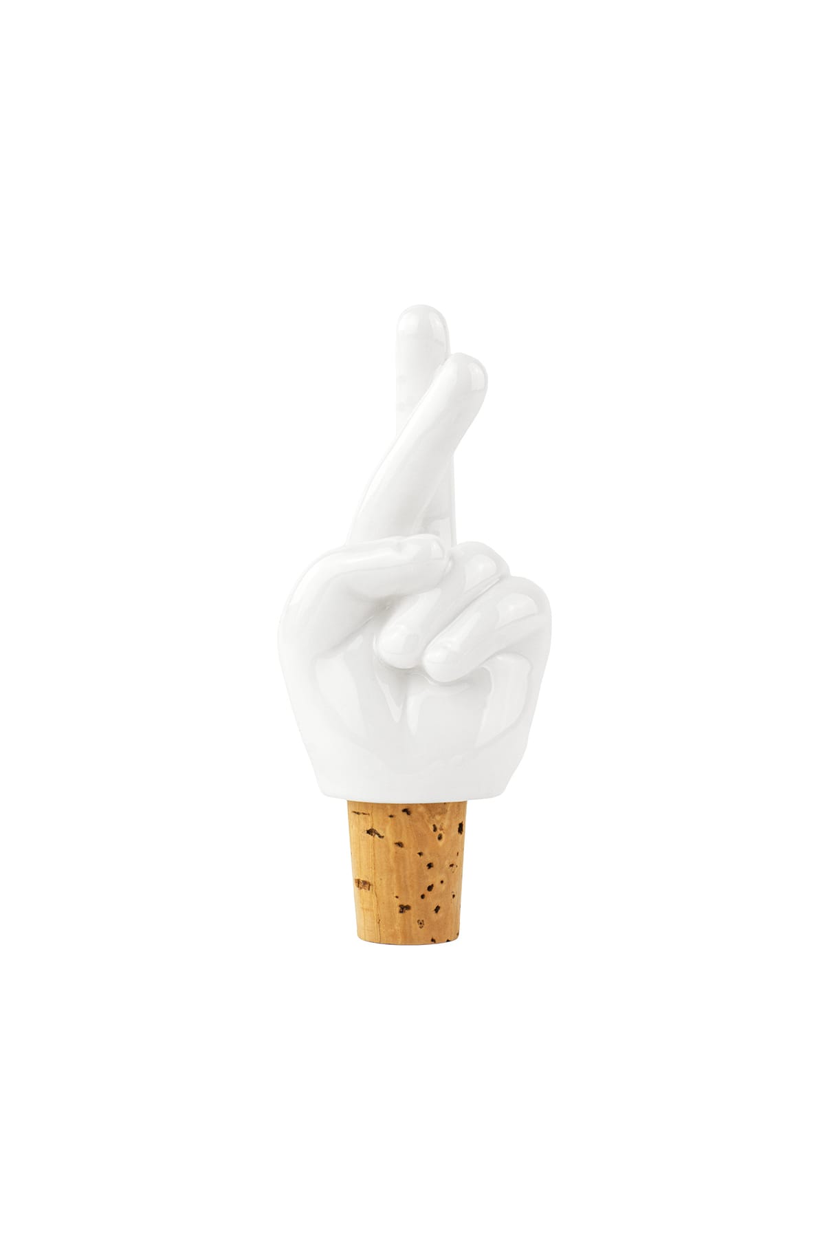 Weinstopper Fingers Crossed Flaschenkorken weiß Wohnaccessiores Donkey 