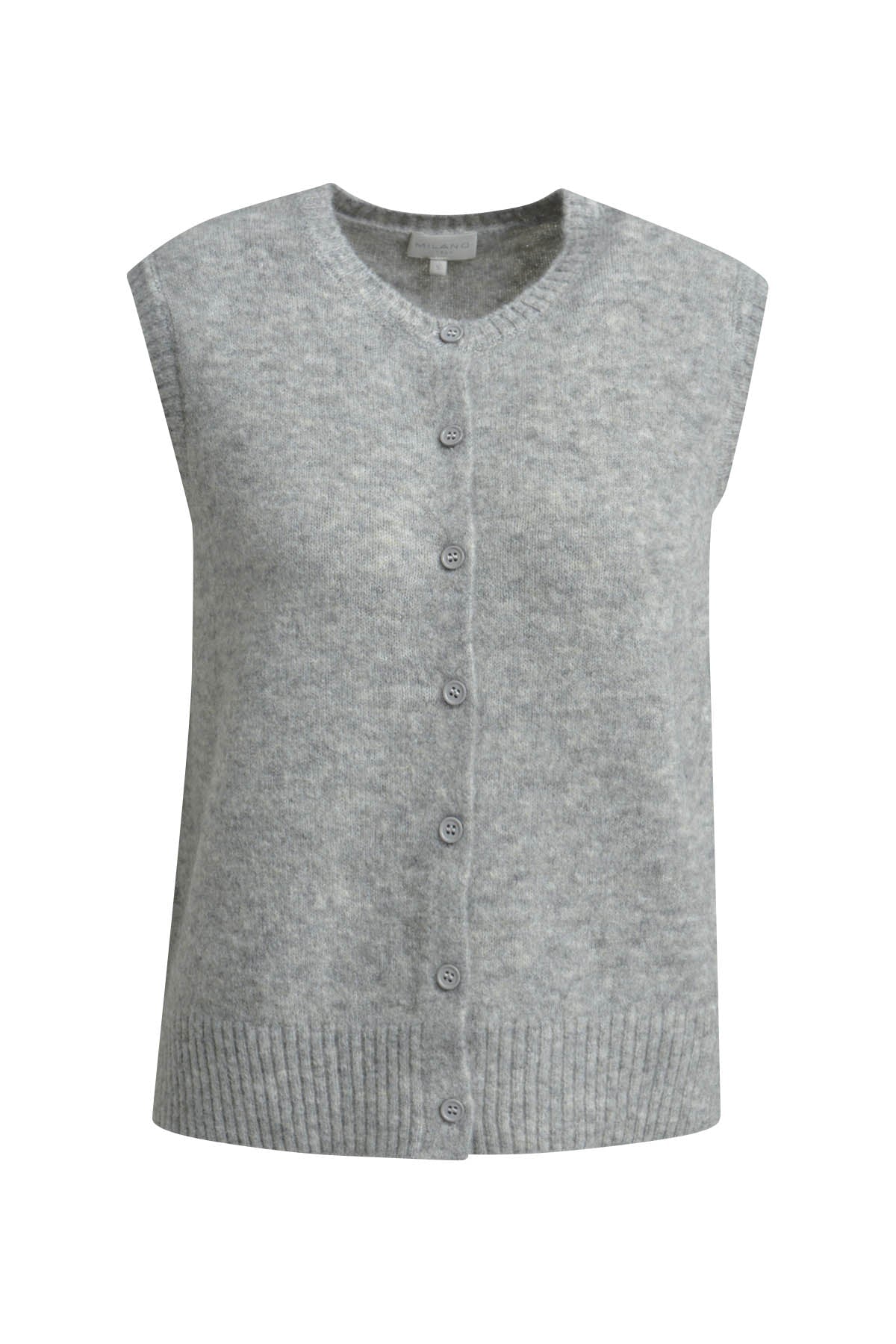 Weste Fitted, sleeveless with button placket grey melange Weste Milano 