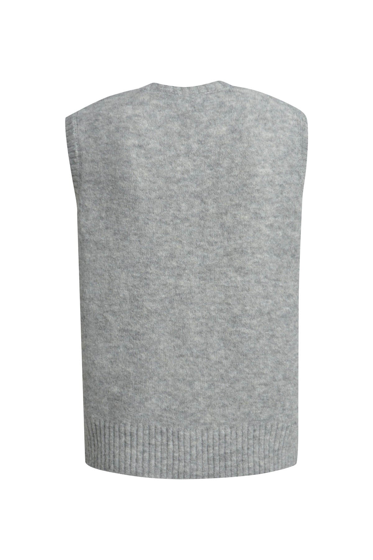 Weste Fitted, sleeveless with button placket grey melange Weste Milano 