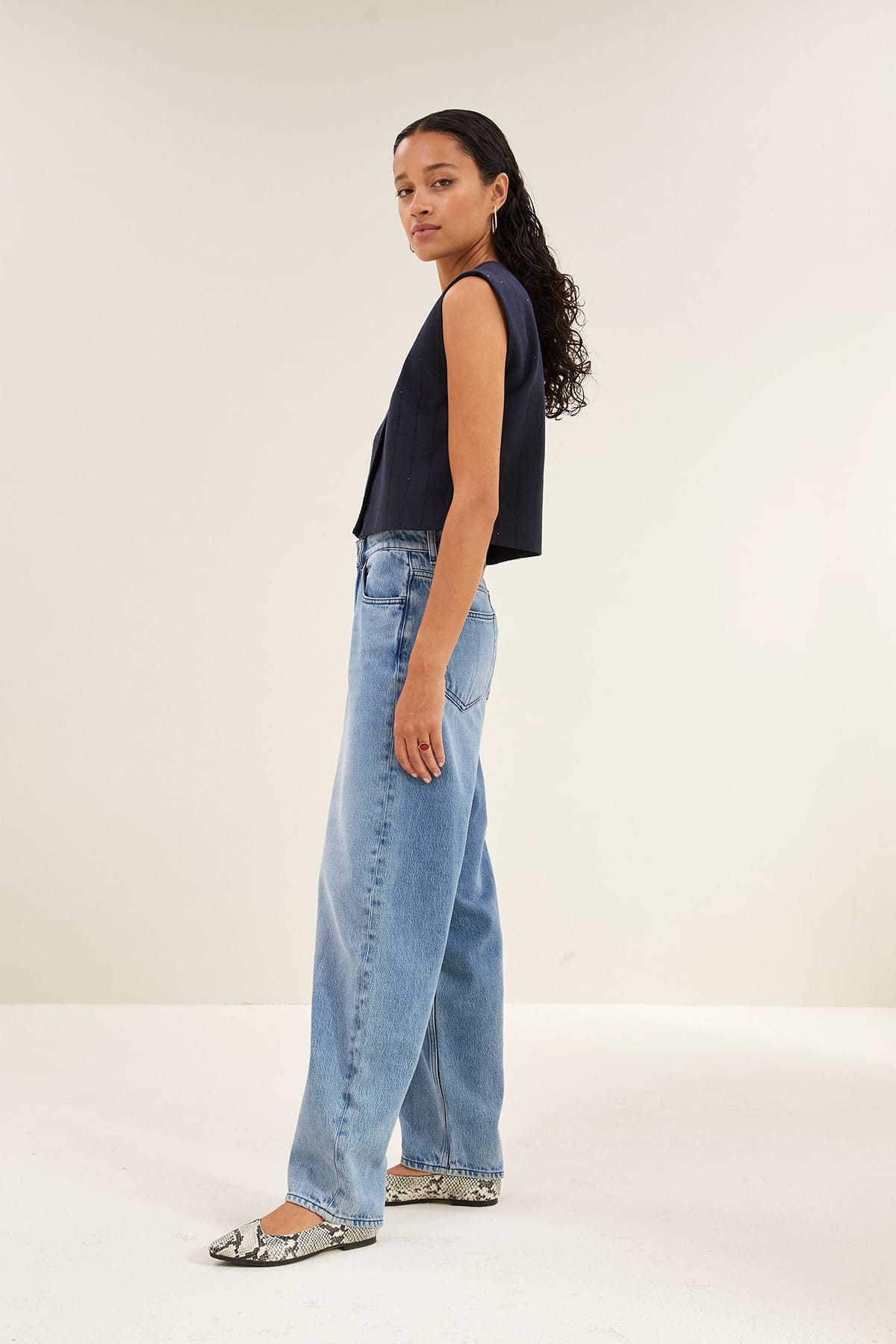 Weste nori sparkle gilet navy lurex stripe Weste By Bar 