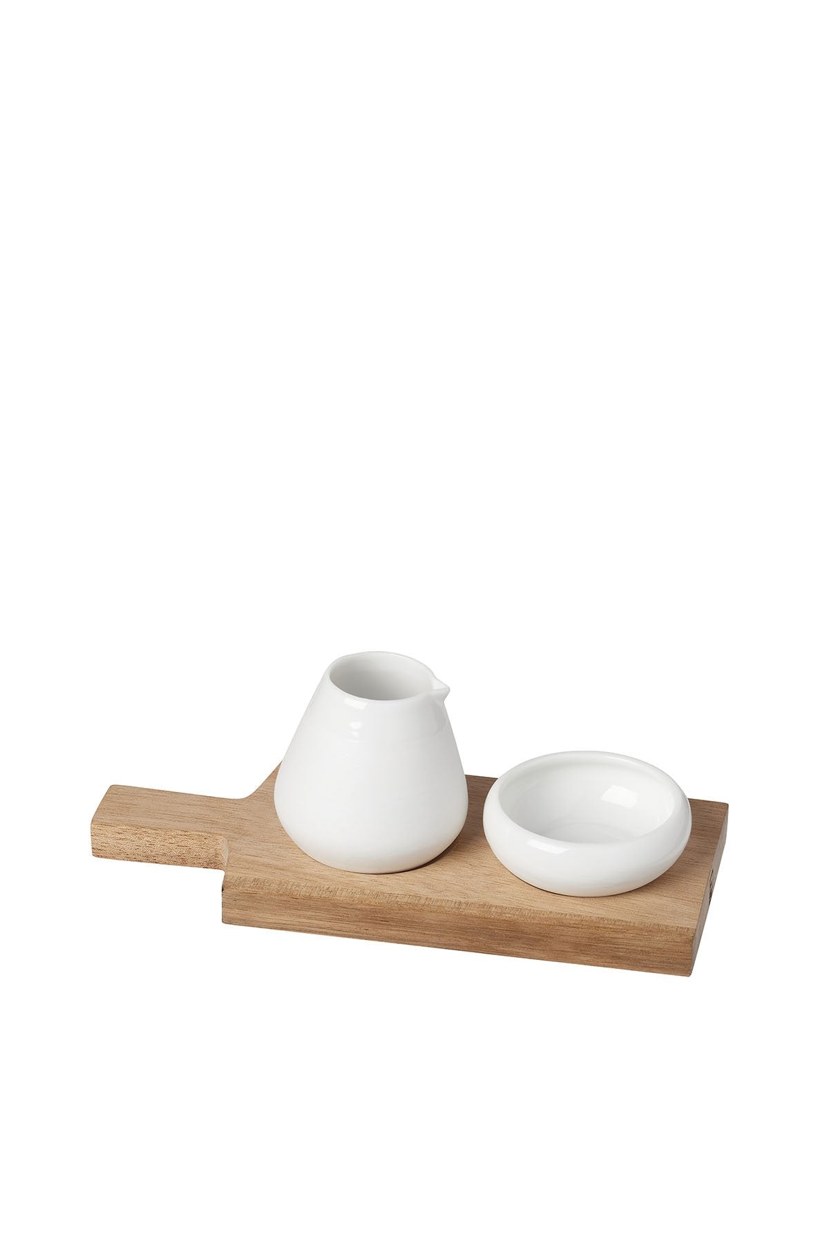 Öl und Salz Set - kleine Schale und Kännchen weiss Tischgedeck Räder 