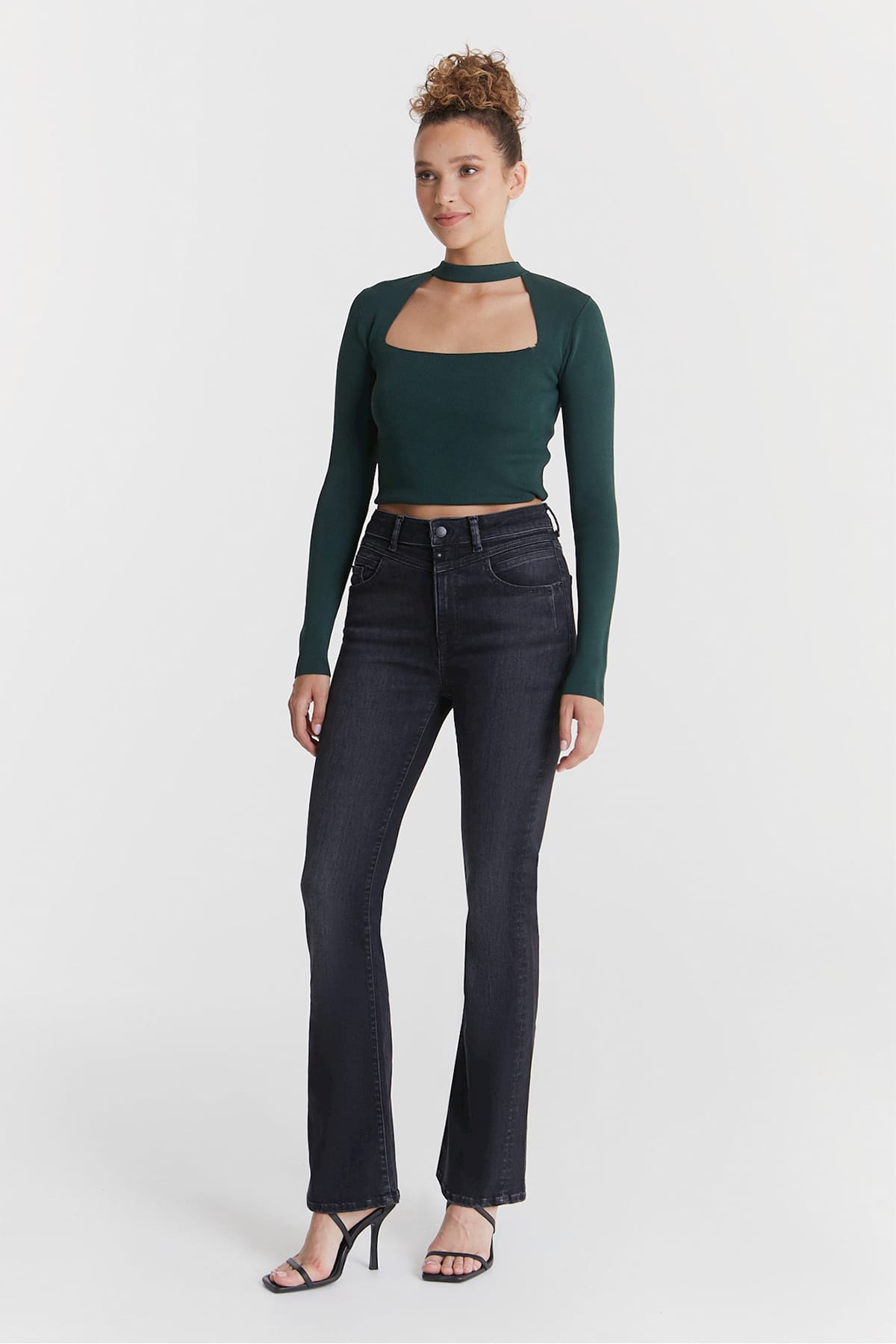 Ultra High Waist Flare Jeans Matilda - Black Vintage Jeans C.O.J - Cup of Joe Denim 