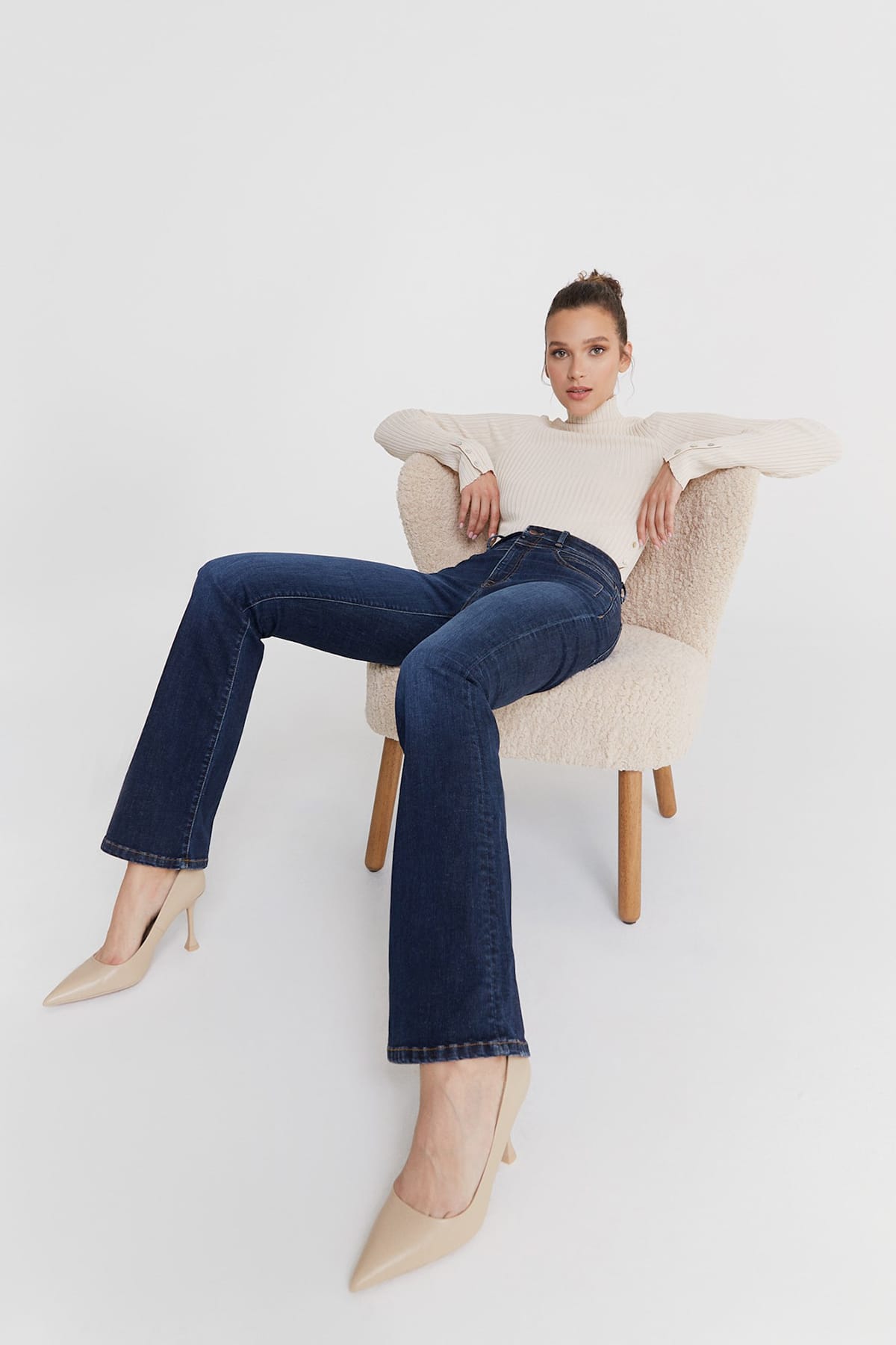 Ultra High Waist Flare Jeans Matilda - Deep Blue Jeans C.O.J - Cup of Joe Denim 