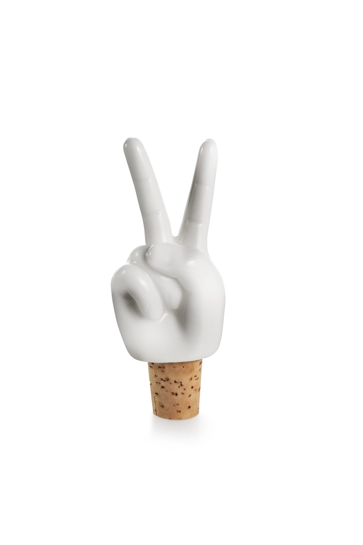 Weinstopper Peace Hands Flaschenkorken weiß Wohnaccessiores Donkey 