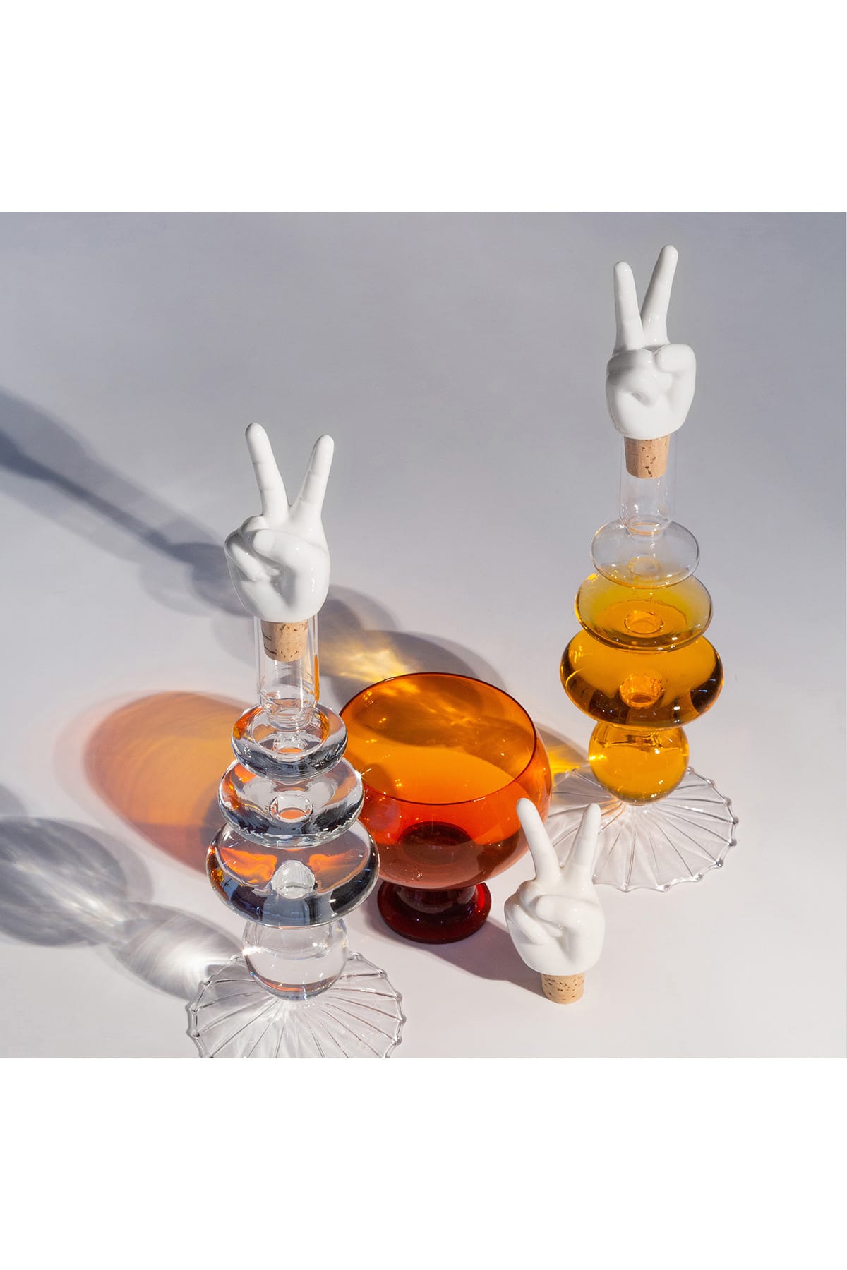 Weinstopper Peace Hands Flaschenkorken weiß Wohnaccessiores Donkey 